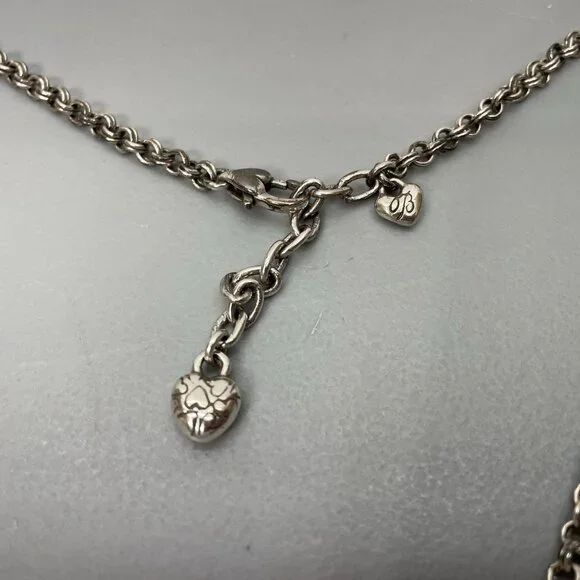 Brighton Blaire Heart Pendent Chain Necklace & Beaded Charm Bracelet Silver Tone - Picture 5 of 6